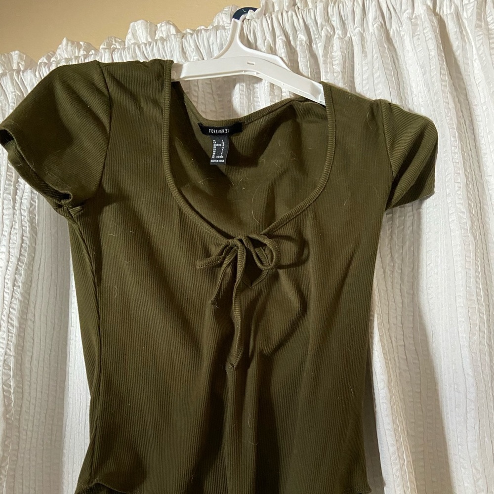 Green forever 21 bodysuit🍎🍎